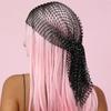 Bufanda de Red con Pedrería Europea y Americana para la Cabeza Tendencia para Fiestas, Carnavales, Máscara Brillante, Sombrero de Fiesta Personalizado para Adultos
