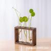 Jarrón de madera hidropónico para pared pequeño fresco sala de estar adornos decorativos simples escritorio pared jarrón de rosas verdes al por mayor