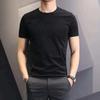 Camiseta de manga corta de verano 2021 para hombre, cuatro estaciones, color sólido blanco, cuello redondo al por mayor, tendencia, camiseta básica, ropa de media manga para hombre