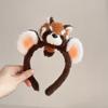 Tiara de panda fofa com desenho animado de zoológico, faixa de cabeça de guaxinim de pelúcia, faixa de cabeça para lavar fotos, acessórios para cabelo