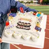 Decoraciones para Cupcakes de Temporada de Graduación, Adornos Acrílicos de Foto de Graduación Feliz, Inserts de Nombre en Blanco para Escribir a Mano