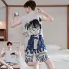 Pijama de Modal para Hombre Verano Chaleco sin Mangas Pantalones Cortos Traje Adolescentes Verano Estudiantes Dibujos Animados Ropa de Casa Delgado