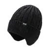 Gorros de Lana para Hombre de Otoño e Invierno, Gorros de Chenilla con Protección para las Orejas, Gorros Tejidos a Prueba de Frío para Ciclismo, Gorros Cálidos y Engrosados con Forro de Felpa