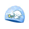 Gorro de Natación para Niñas y Bebés, Impermeable, No Aprieta, Gorro de Natación de Silicona Ampliado para Niños, Gorro de Natación Lindo de Dibujos Animados
