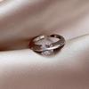 Anillo de estilo coreano con diamantes que rodean el planeta, anillo de dedo simple de moda para mujer, anillo de nicho de alta gama que combina con todo, para otoño e invierno.
