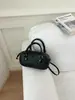Bolsa de Mão Boston com Textura Tecida de Nicho Transfronteiriça Bolsa Feminina Nova Estilosa Retrô Bolsa de Boliche Bolsa de Ombro Único Transversal