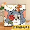 Gatito Lindo con Bufanda Pintura al Óleo Digital para Colorear DIY Interactivo Padre-Hijo Amigable para Principiantes Pintura Decorativa Acrílica