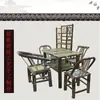 Mesa e cadeira de bambu para pátio, mesa e cadeira de xadrez para quintal, mesa de chá, produtos de bambu feitos à mão para casa, exterior, dormitório, restaurante