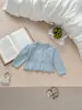 Cardigã de Tricô Floral Tridimensional para Meninas, Manga Longa para Primavera e Outono, Adequado para Bebês e Crianças Pequenas, Pode Ser Usado Diariamente, Casaco Doce Estilo Princesa