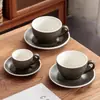 Café de Granito Xícara Única Profissional Arte com Leite Espresso Clássico Conjunto de Xícara e Pires de Café Granito Retrô