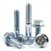 GB5787 Parafuso Sextavado com Flange Grau 8.8 Sextavado Externo Cabeça Chata com Dente Zinco Azul Branco M6M8-M16