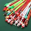 Pluma de gel de dibujos animados navideños alto valor de color actividades navideñas compartir pequeños regalos premios para estudiantes pluma de regalo papelería al por mayor