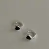 Pendientes de Plata de Ley S925 con Corazón y Circonita para Mujer ins Dulce Pequeño Exquisito Forma de Corazón Diamantes Brillantes Joyería Versátil para Orejas Apilables