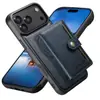 Adequado para Iphone18Promax Suporte de Cartão Dois em Um Carregamento Sem Fio Magnético Capa de Couro para Celular Samsung 26