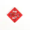 Artesanías de Madera Placa de Madera Colgante Palabras Festivas Rojas Auspiciosas Adorno de Viruta de Madera Joyería Estilo Chino Llavero