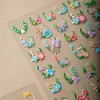 Stickers para Uñas Florales de Otoño Cyansea Más Vendidos Pegatinas DIY Flores Frescas 3D en Relieve con Adhesivo Posterior Pegatinas Decorativas