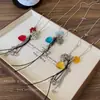 Collar Colgante de Piedra Natural Manchada con Forma de Corazón y Racimo de Uvas, Mismo Estilo de Blogger, Multi-Elemento, Cadena Larga para Suéter de Lujo Ligero de Nicho para Mujer
