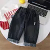 Q019 Jeans para Niños Otoño Nuevo Estilo Moda Infantil Casual Pantalones de Pierna Curva Para Usar en Primavera y Otoño Pantalones Elegantes Versátiles Modernos
