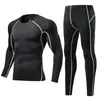 Conjunto esportivo Roupas de academia masculinas Equipamento para corrida Secagem rápida Justo Mangas compridas Basquete Corrida matinal Treinamento Roupas de ciclismo