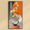 Pintura Decorativa de Sala de Estar de Lujo Ligero, Pintura Colgante Moderna Minimalista de Gama Alta para Comedor, Mural Cuadrado de Entrada de Gama Alta con Nueve Peces