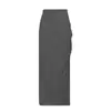 Forrado Senso de design cinza roupa de trabalho saia midi feminina verão novo cintura alta modeladora linha A comprimento médio justa ao quadril