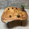 Mesa de Té de Madera de Alcanfor Talla de Raíz Madera Maciza Mesa de Café Pequeña Estilo Shaji B&B Sala de Estar Ventana Saliente Tatami Mesa Pequeña