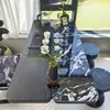 Mesa de Chá e Cadeiras Combinadas de Madeira Maciça para Varanda de Luxo Leve, Mesa de Chá de Ardósia Suspensa em Acrílico, Mesa de Chá da Celebridade da Internet Francesa
