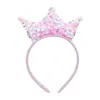 Tiara de Cabelo Infantil Mais Vendida na Fronteira, Grampos de Cabelo com Lantejoulas, Acessórios de Cabelo de Coroa Colorida para Festa de Aniversário, Acessórios Fofos para Bebê, Tiaras