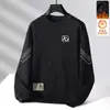 Outono e Inverno 2025 Nova Popular Moletom Solona Masculino Veludo Sem Capuz Inverno Manga Longa Gola Redonda Tamanho Grande Espesso Roupa Externa