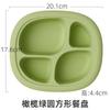 Prato Dividido para Bebê Silicone de Grau Alimentício com Ventosa Anti-Tombamento Tigela Suplementar Garfo e Colher Infantil Prato de Jantar Conjunto para Alimentação