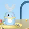 Cepillo de dientes eléctrico infantil en forma de U tipo boca bebé perezoso pelo suave grado alimenticio cabeza de cepillo en forma de U limpiador dental fabricantes al por mayor