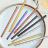 Pajitas de acero inoxidable 304, resistentes a los arañazos, para té de leche y café, pajitas metálicas para bares y restaurantes, juego de pajitas de colores