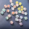 Cuentas Sueltas Cubo de Agua de Agujero Recto Chapadas en Color de 16 mm Cuentas de Rombos Multilaterales de Acrílico Cuentas Hechas a Mano Accesorios para Joyería DIY
