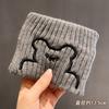 Diadema Deportiva Otoño e Invierno Corea del Sur Ancha Lana Bordado de Oso Disponible para las Cuatro Estaciones Banda para Lavar el Cabello Gorro de Punto Gorro Mujeres