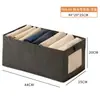 Caja de almacenamiento de ropa para uso doméstico, organizador plegable para pantalones y suéteres, con ventana visible, caja de almacenamiento de ropa en capas de algodón y lino