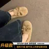 Sapatos peludos de pelúcia slip-on para mulheres, adequados para outono e inverno, com fleece adicional, novo modelo 2025, mocassins de maternidade, sapatos de algodão