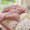 Set de cuatro piezas de algodón de grado A para maternidad e infantil, sábana para dormir desnudo, funda de edredón, gorro de cama, juego de tres piezas para dormitorio de estudiantes, estilo ins, juego de algodón puro