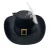 Fabricante Exportación Sombrero Vaquero de Pluma de Avestruz para Niños Rojo Azul Sombrero Vaquero Enmarcado Occidental Sombrero para Niños