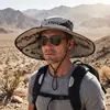 Sombrero de Sol para Hombre Verano Anti-UV Camuflaje Sombrero de Pescador Protección Solar para Exteriores Pesca y Montañismo Sombrero de Sol de Ala Ancha