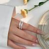 Anillo Lineal Estilo Minimalista Fresco para Mujer, Personalidad de Moda Irregular Versátil Borde Ancho Nuevo Anillo Abierto para Dedo Índice