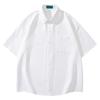 YPRS Camisa Básica Sólida Masculina de manga curta Estudantes de verão Camisa da moda solta Camisa do casal masculino e feminino