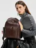 Bolso de Piel Genuina para Mujer 2026 Nuevo Modelo Mochila para Mujer de Piel Curtida al Vegetal Bolso Escolar de Doble Hombro para Mujer Mochila para Escuela Secundaria Bolsa de Viaje