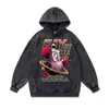 Sudadera con capucha Retro Americana Transfronteriza Street Hip-Hop Oversize Holgada Pesada 480g Chaqueta Lavada Desgastada