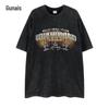Comércio exterior LAZADA Camiseta americana de manga curta masculina verão retrô roupas pesadas lavadas aflita babado bonito T-Shirt atacado