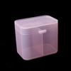 Arte de uñas No.. Caja de almacenamiento de algodón de doble compartimento 3 colores caja de almacenamiento de algodón cosmético para hisopos de algodón a prueba de polvo caja de almacenamiento multifuncional
