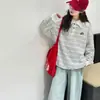 Sudadera para Niña Estilo Primavera y Otoño Niñas Grandes Estilo Escolar Camisa POLO Top Súper Bonito para Niña Camiseta Base