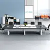 Mesa de Conferencias Moderna Simple Mesa Larga Escritorio de Oficina y Combinación de Sillas Muebles Pequeños para Oficina de Negociación Mesa de Capacitación