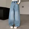 Pantalones Curvos con Estampado de Estrellas para Niñas 2026 Nuevas Llegadas de Otoño Pantalones Casuales de Pierna Ancha para Niños Jeans para Niños Ropa de Otoño