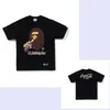 Camiseta Manga Curta da Marca Japonesa Tendência Bape com Estampa Camuflada de Macaco Dormindo e Cabeça de Macaco, Camiseta de Verão para Casais, Camiseta Curta Casual Esportiva de Meia Manga