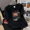 Camiseta de Manga Corta Marca de Moda Camiseta para Hombre Talla Grande para Hombre Holgada Cuello Redondo Estampada Estilo Coreano Top de Moda Ins Comercio Exterior Transfronterizo